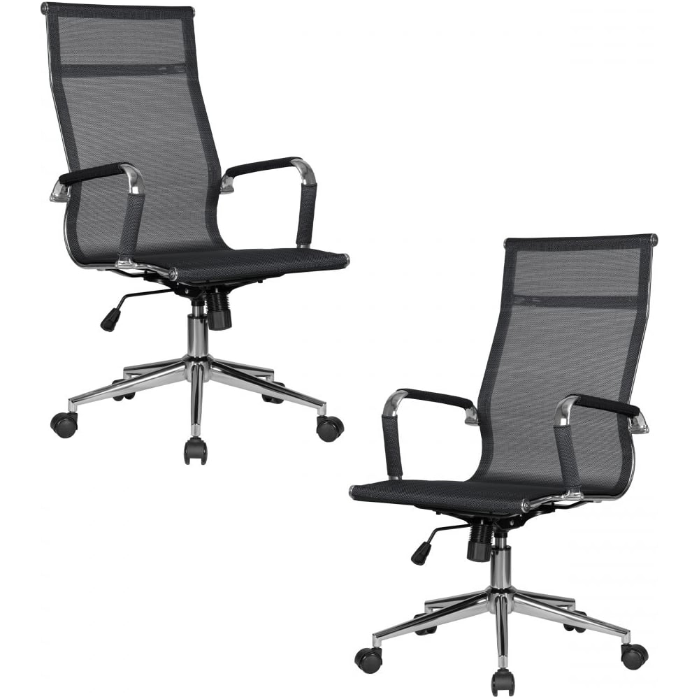 Офисное кресло для персонала DOBRIN Набор 2 шт CARTER (чёрный) LMR-111B-N_CH-M_MSH-black