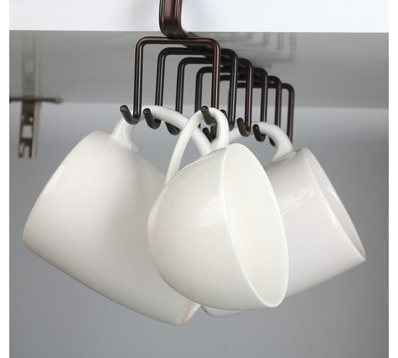 Изображение товара Подвесной держатель для кружек Доляна на 12 предметов, 27х5х7,5 см 4093220