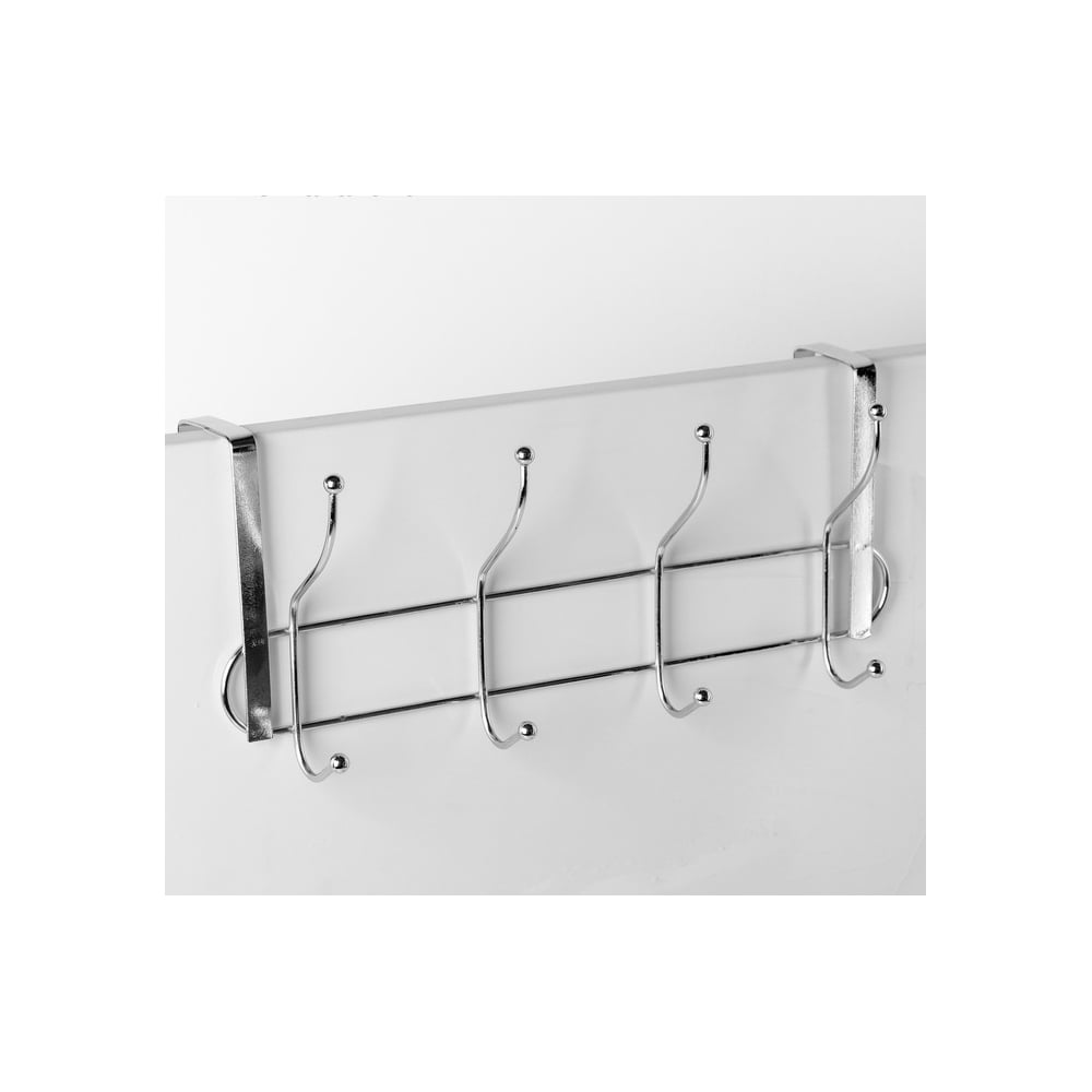 Изображение товара Наддверная вешалка Доляна Блеск 4 крючка цвет хром