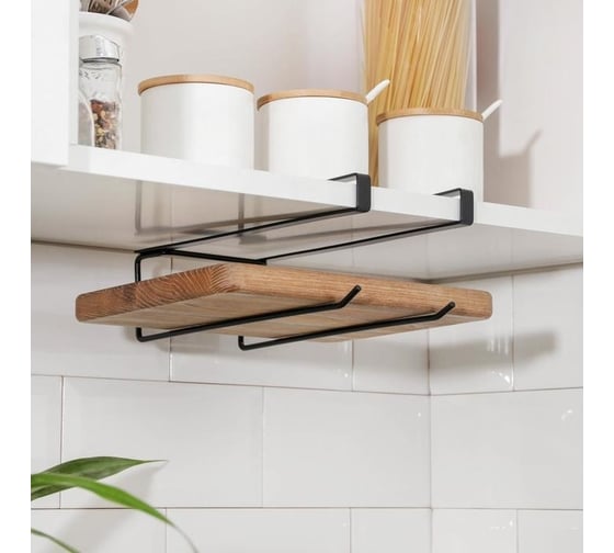 Изображение товара Держатель для разделочных досок и кухонных принадлежностей Доляна цвет черный 5516640