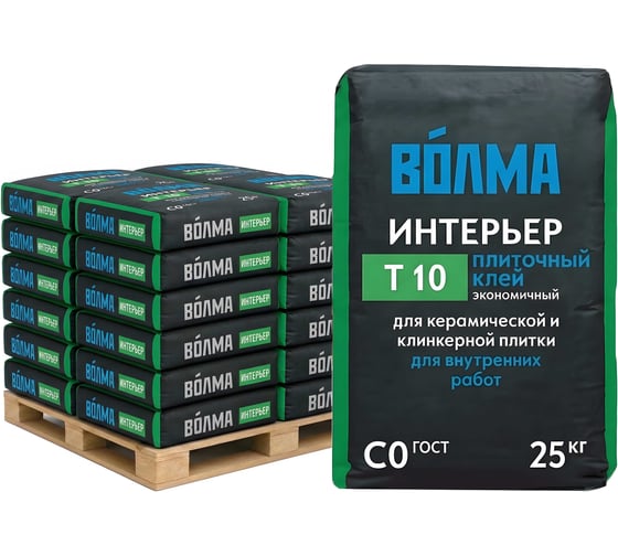 Изображение товара Клей для плитки ВОЛМА Интерьер С0 25 кг (168шт) 30001644