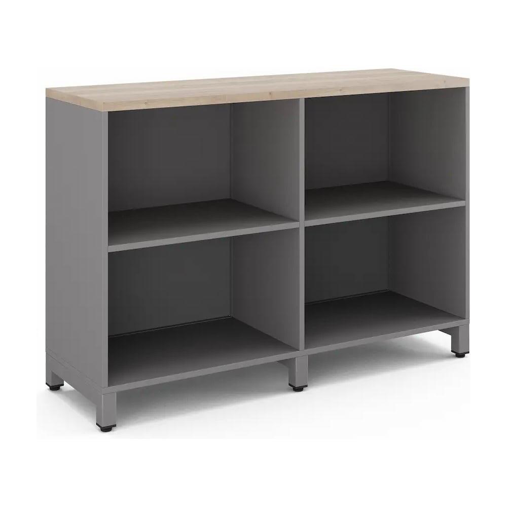 Шкаф открытый Kobor HO/2-120/40/M aluminum/natural 220821
