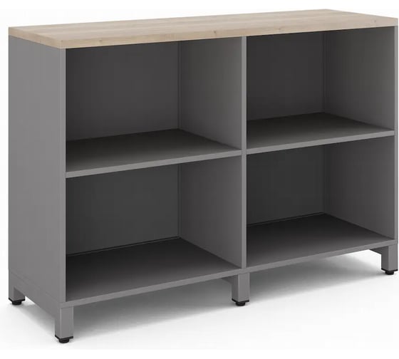 Изображение товара Шкаф открытый Kobor HO/2-120/40/M aluminum/natural 220821