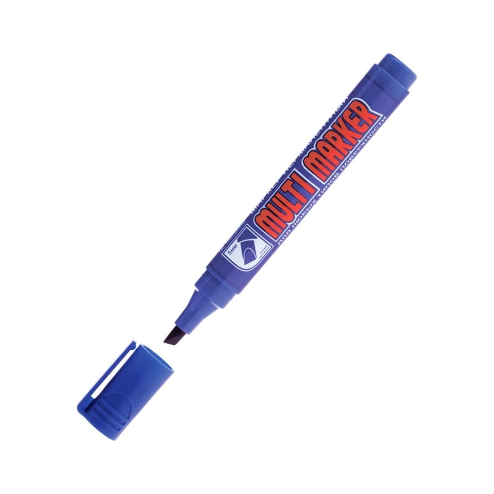 Маркер перманентный Crown Multi Marker Chisel, синий, скошенный, 5 мм, 12 шт в упаковке CPM-800CH