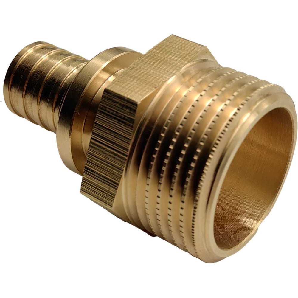 Муфта для PE-X/PE-RT труб РОС аксиальная латунь Дн 20х1 НР (130-1609) R0345048