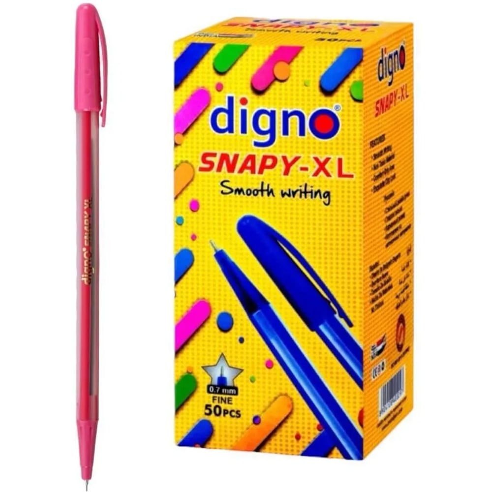 Набор шариковых ручек Digno Snapy XL 0,7 мм, чернила красные, упаковка 50 шт. Snapy XL-Red-51