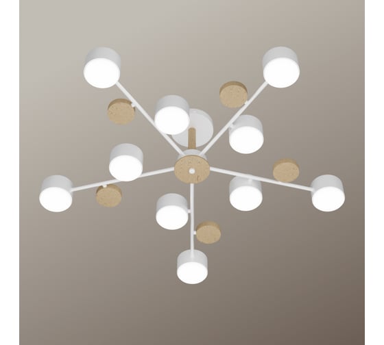 Изображение товара Люстра потолочная RITTER AGIO, 800x175мм, 10хGX53, металл/дерево, белый/дерево, 51470 5
