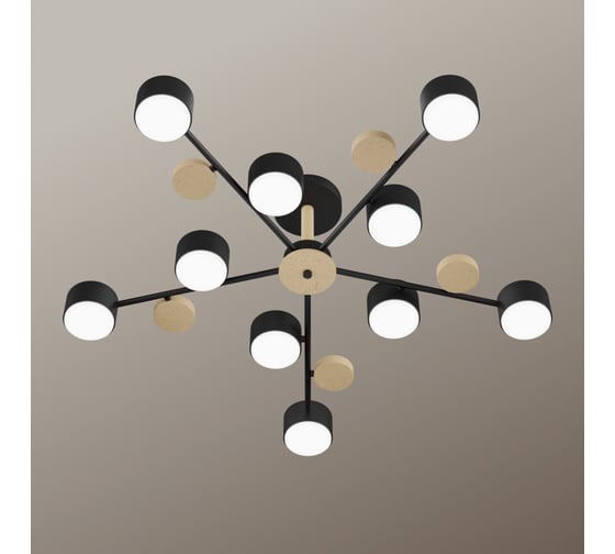 Изображение товара Люстра потолочная RITTER AGIO, 800x175мм, 10хGX53, металл/дерево, черный/дерево, 51471 2
