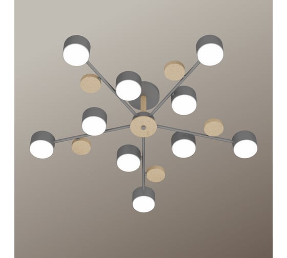 Изображение товара Люстра потолочная RITTER AGIO, 800x175мм, 10хGX53, металл/дерево, серый/дерево, 51472 9