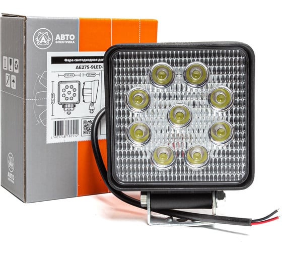 Изображение товара Фара рабочего света Автоэлектрика LED квадратная, рассеянный (ближний) свет 09.1883