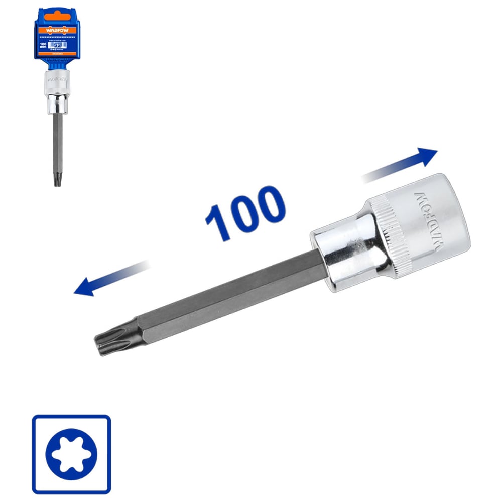 Насадка бита торцевая 100 мм 1/2 TORX T50 10/80 WadFow WSC5217