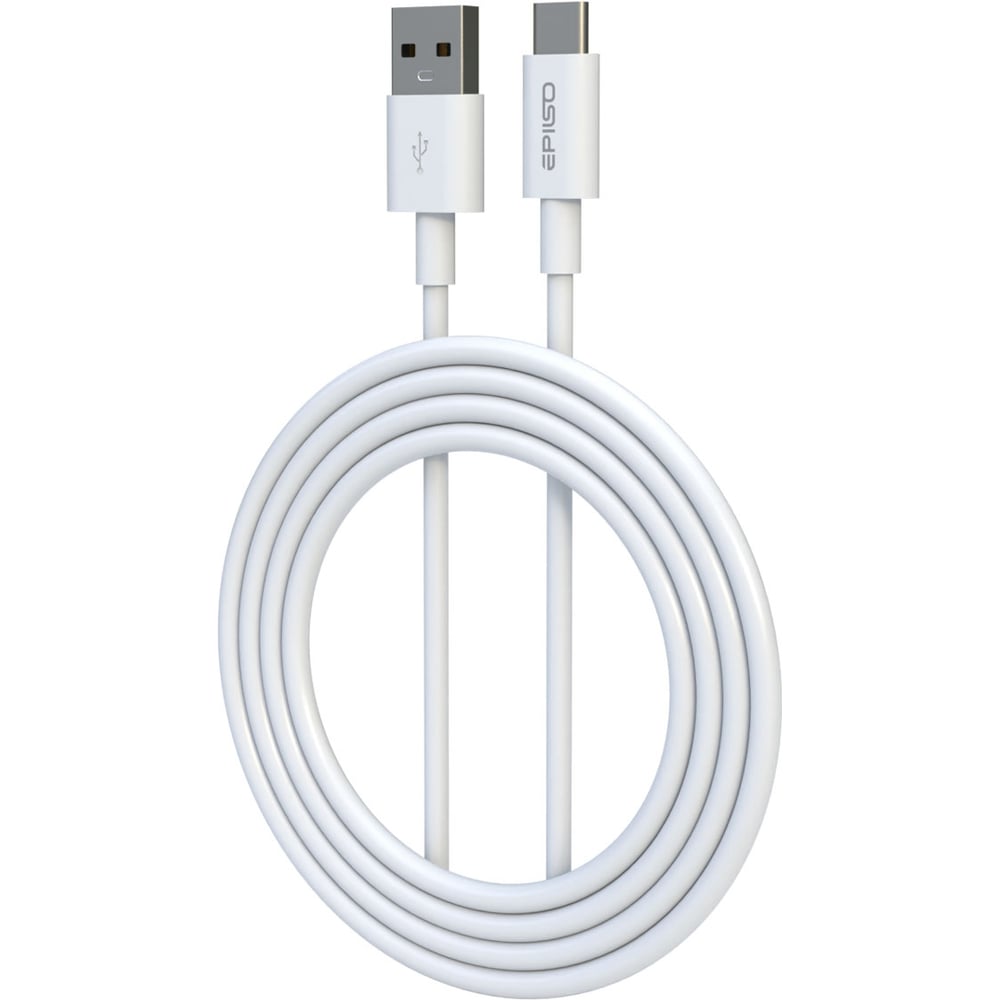 Кабель EPILSO, USB-A вилка - USB-C вилка, 1 м, 60Вт, белый EPD-C1005