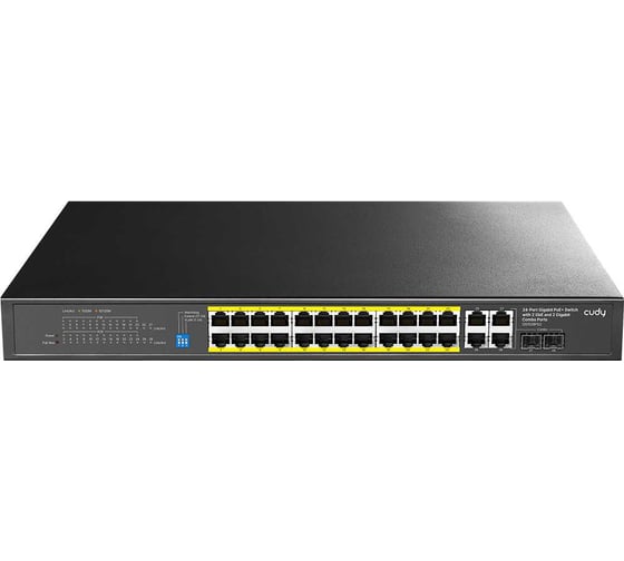 Изображение товара Коммутатор Cudy GS1028PS2 с 24 гигабитными портами, 2 портами SFP и поддержкой PoE+ (300 Вт) 10000152596