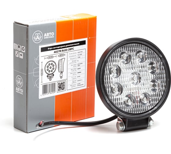 Изображение товара Фара рабочего света Автоэлектрика LED круглая, рассеянный (ближний) свет 09.1926