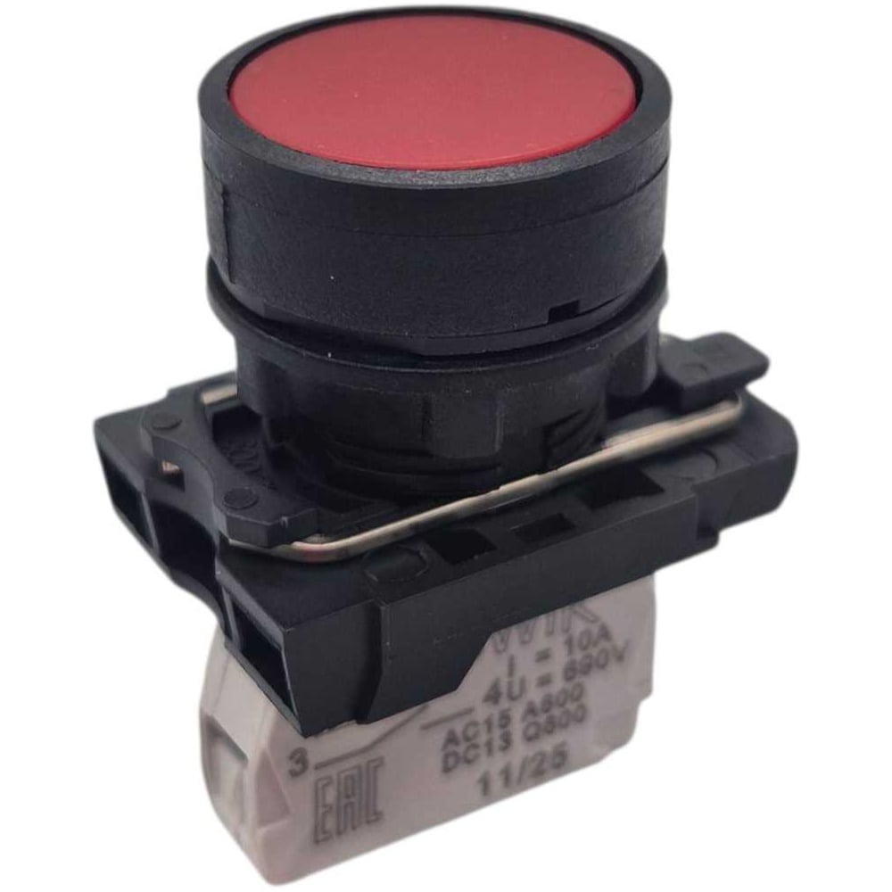 Изображение товара Выключатель кнопочный Briswik КМЕ 4110м красный IP40 10А для монтажа на плату