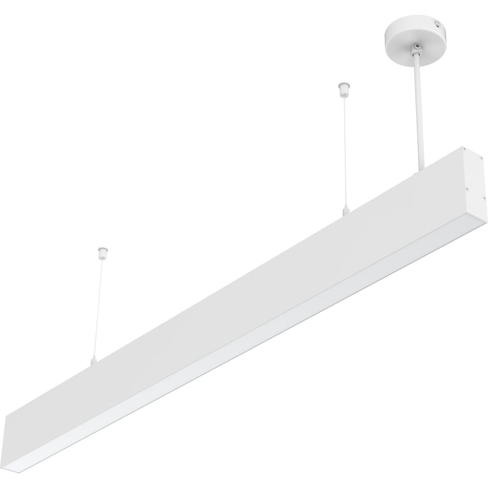 Светодиодный светильник VARTON Angusta High 1257x35x90мм подвесной 25 Вт 4000 К IP40 RAL9003 белый муар с рассеивателем опал V1-R0-00541-30000-4002540