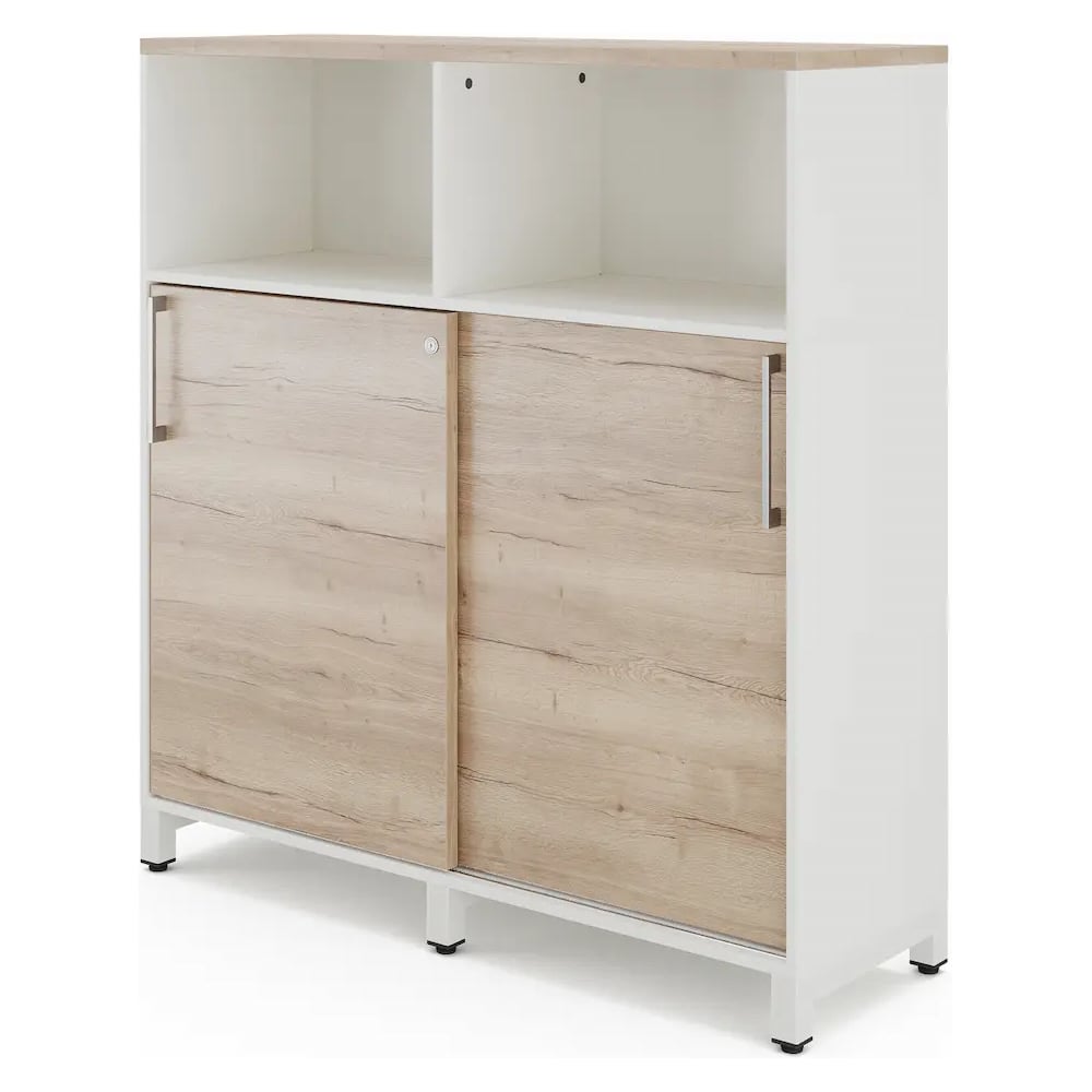Шкаф открытый Kobor HK/2/1-120/40/M white/wood 221915