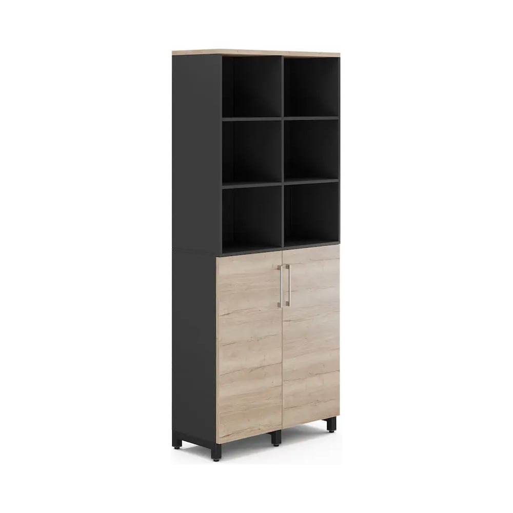 Шкаф распашной Kobor HR/3/3-90/60/M black/natural 221118