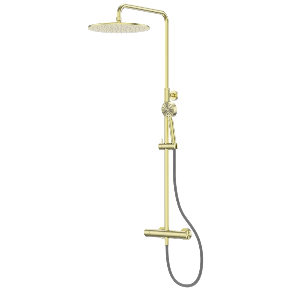 Душевая стойка ABBER Wasser Kreis 316 AF8160BG без излива, термостат, брашированное золото - 2