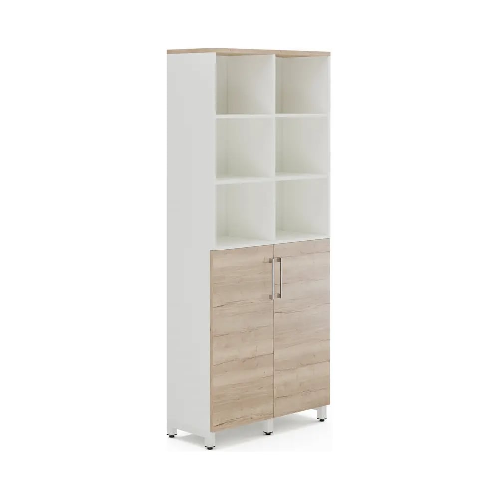 Шкаф распашной Kobor HR/3/3-90/60/M white/natural 221141