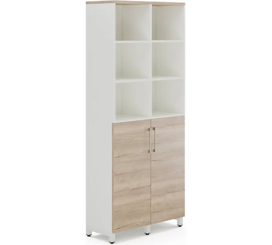 Изображение товара Шкаф распашной Kobor HR/3/3-90/40/M white/natural 221140