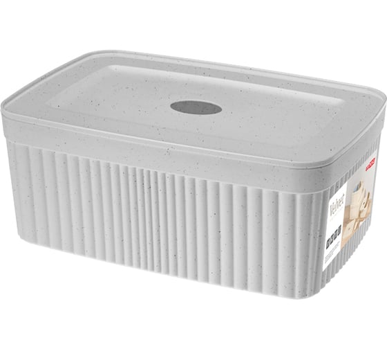 Изображение товара Лоток с крышкой Econova Velvet 230х150х90 мм, 2.5 л, светло-серый флэк 433238838