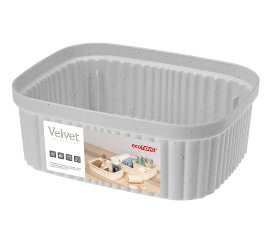 Изображение товара Лоток Econova Velvet 190х150х70 мм, 1.45 л, светло-серый флэк 433239038