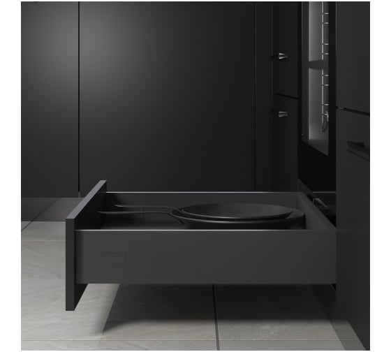 Изображение товара Комплект ящика MAKMART Некст/Next 3D_N Push H=80, L=450, отделка орион серый M-NXT.KNP.450.OG
