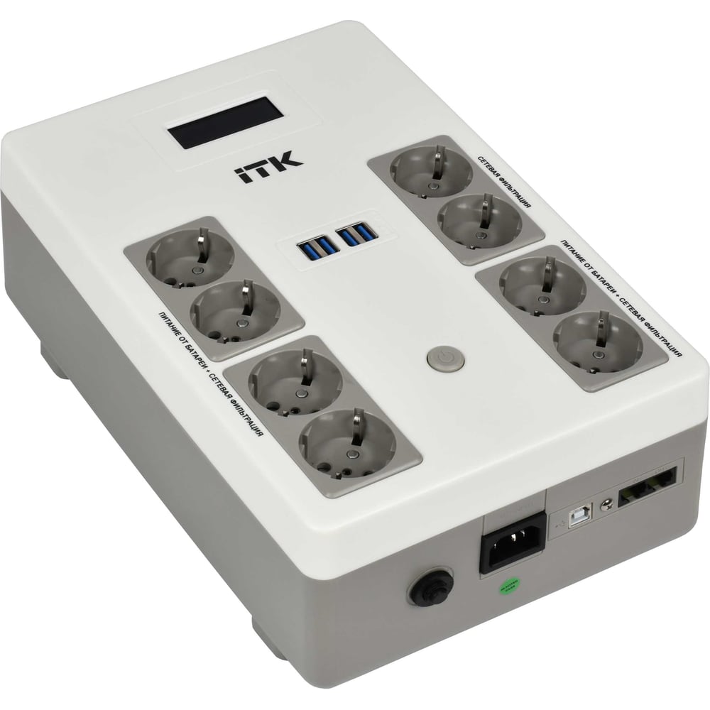Источник бесперебойного питания ITK ELECTRA ST8 ИБП 800ВА/480Вт LCD с АКБ 1х9AH EST8-800VA-1-001