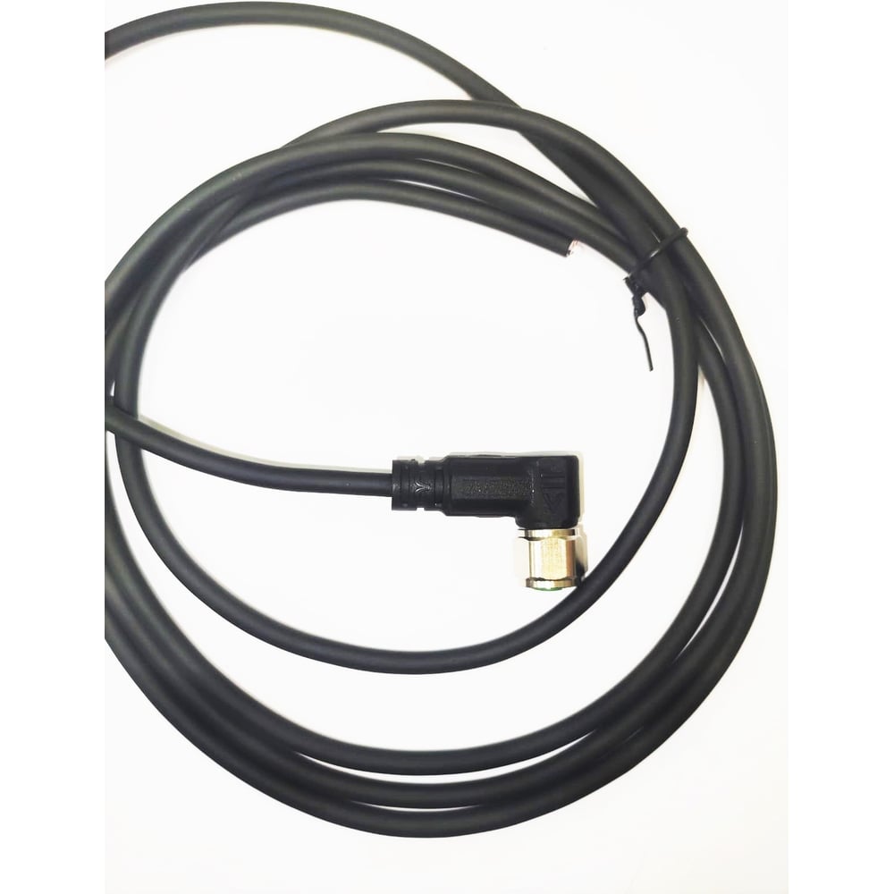 Соединитель кабельный VELLEDQ M12P-F08S-3.0PVC/BK розетка, угловой, с кабелем, латунь, 8-PIN, IP67, кабель ПВХ 3 м, 60 DC 08-00052387