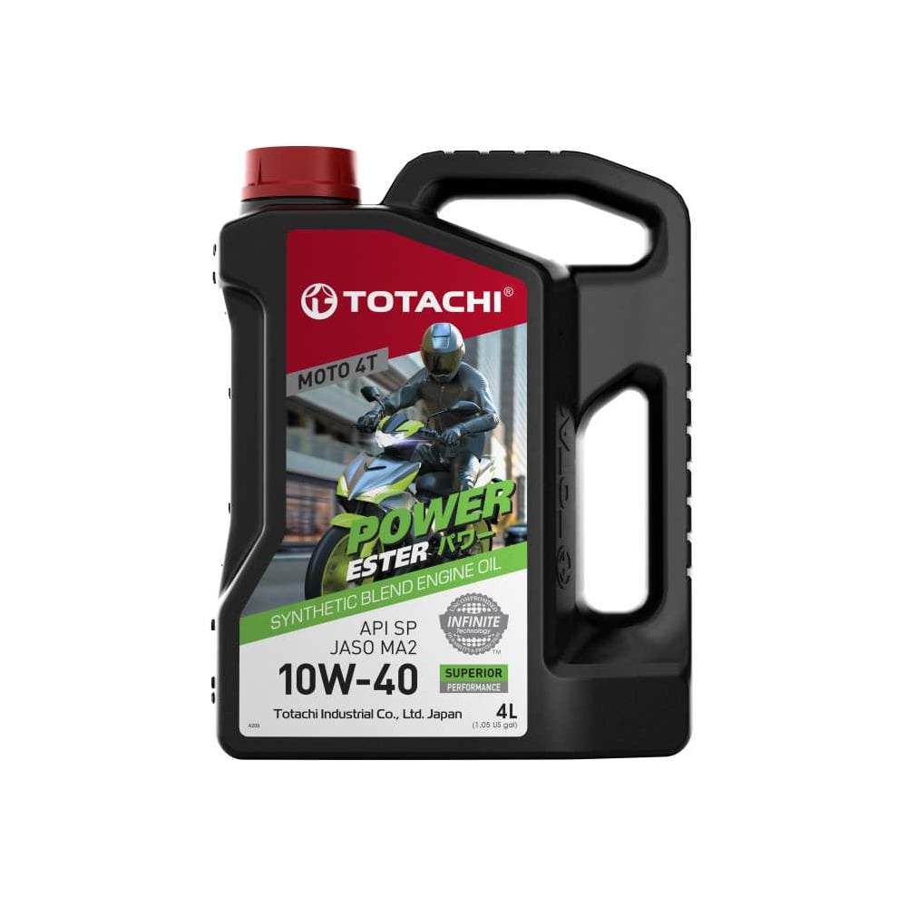Изображение товара Моторное масло Totachi 4Т Power Ester Synthetic Blend 10W-40 4л для мотоциклов Изображение товара Моторное масло Totachi 4Т Power Ester Synthetic Blend 10W-40 4л для мотоциклов