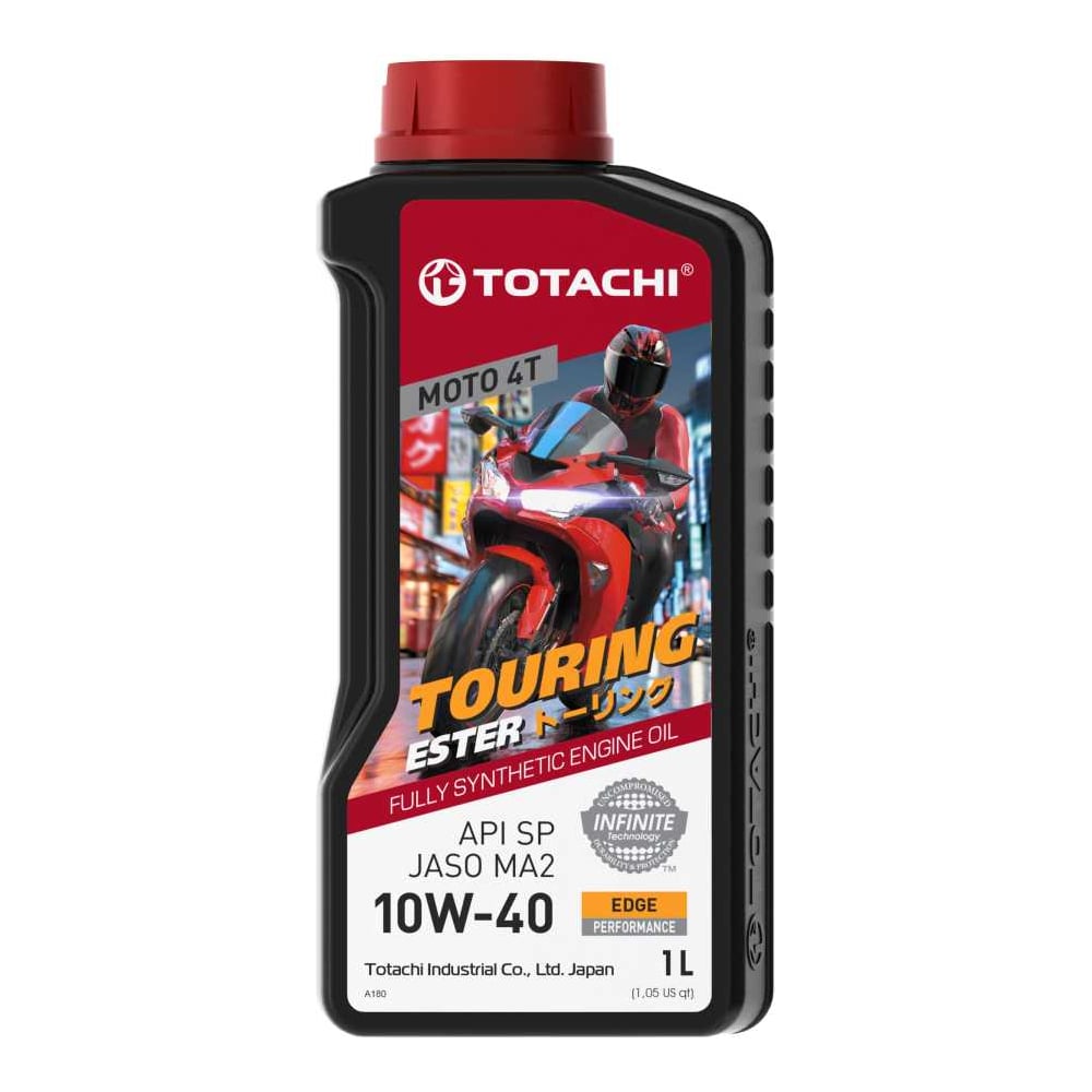 Моторное масло Totachi Moto 4T Touring Ester Fully Synthetic 10W-40 API SP, JASO MA2 1л E7301