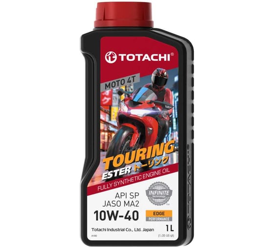 Изображение товара Моторное масло Totachi Moto 4T Touring Ester Fully Synthetic 10W-40 API SP, JASO MA2 1л E7301