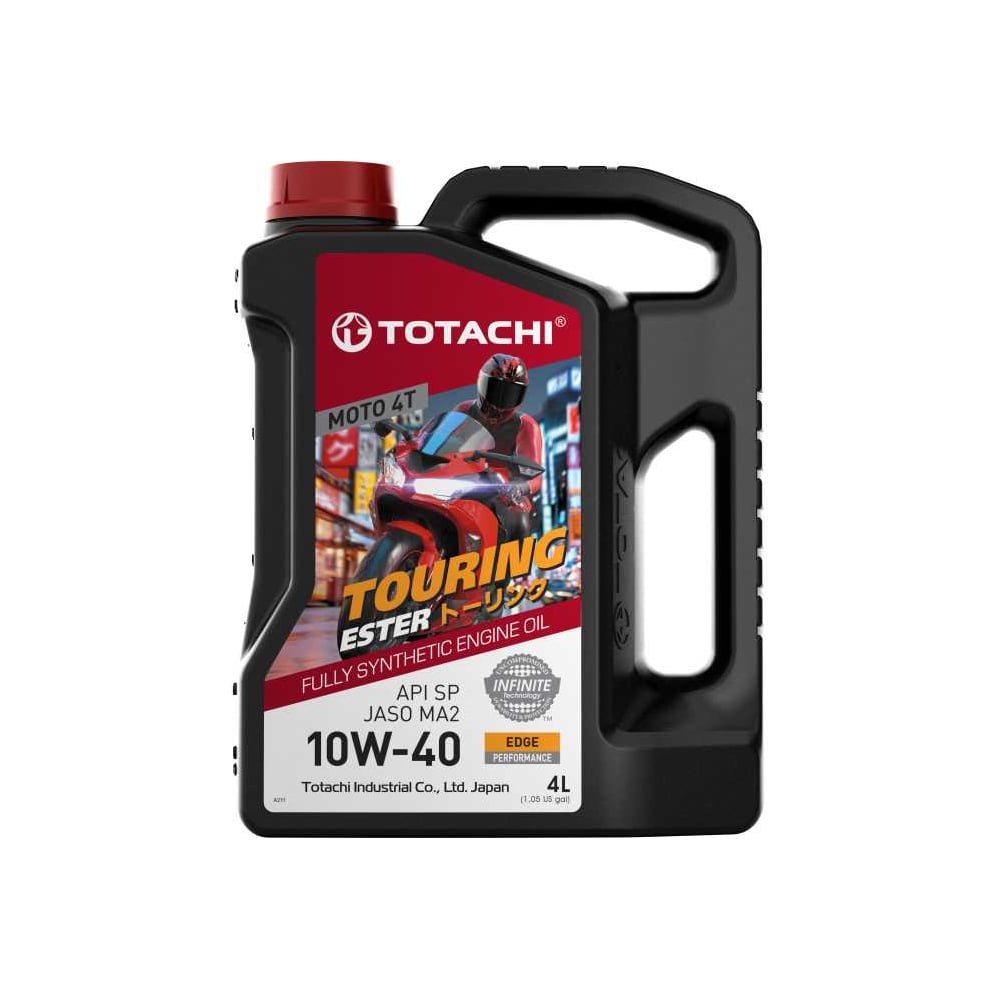 Моторное масло Totachi Moto 4T Touring Ester Fully Synthetic 10W-40 API SP, JASO MA2 4л E7304