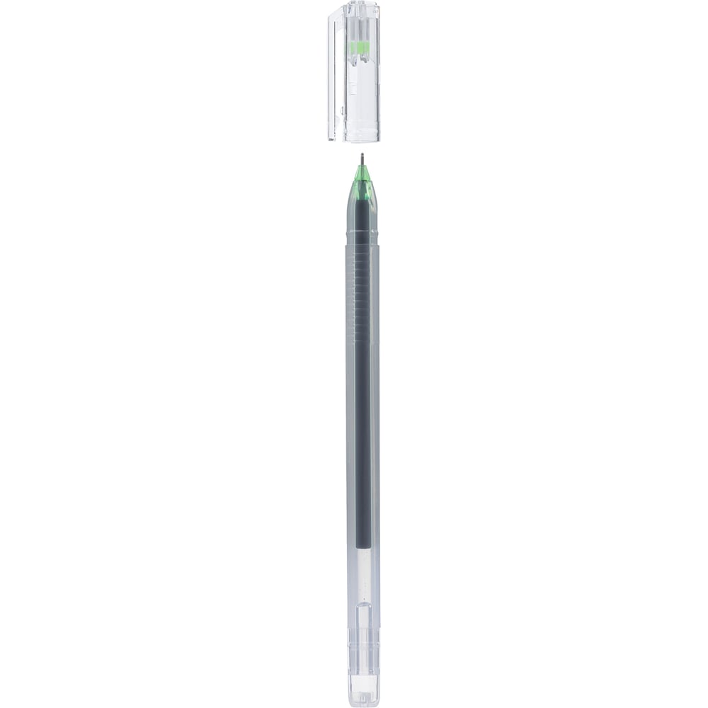 Ручка гелевая Hatber Pin, зеленая, 0,5 мм, трехгранный корпус, 12 шт 089607
