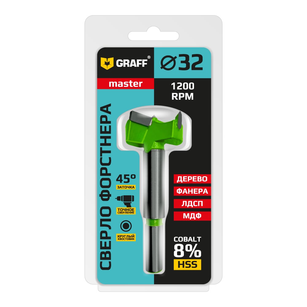 Сверло Форстнера GRAFF 32 мм 20932