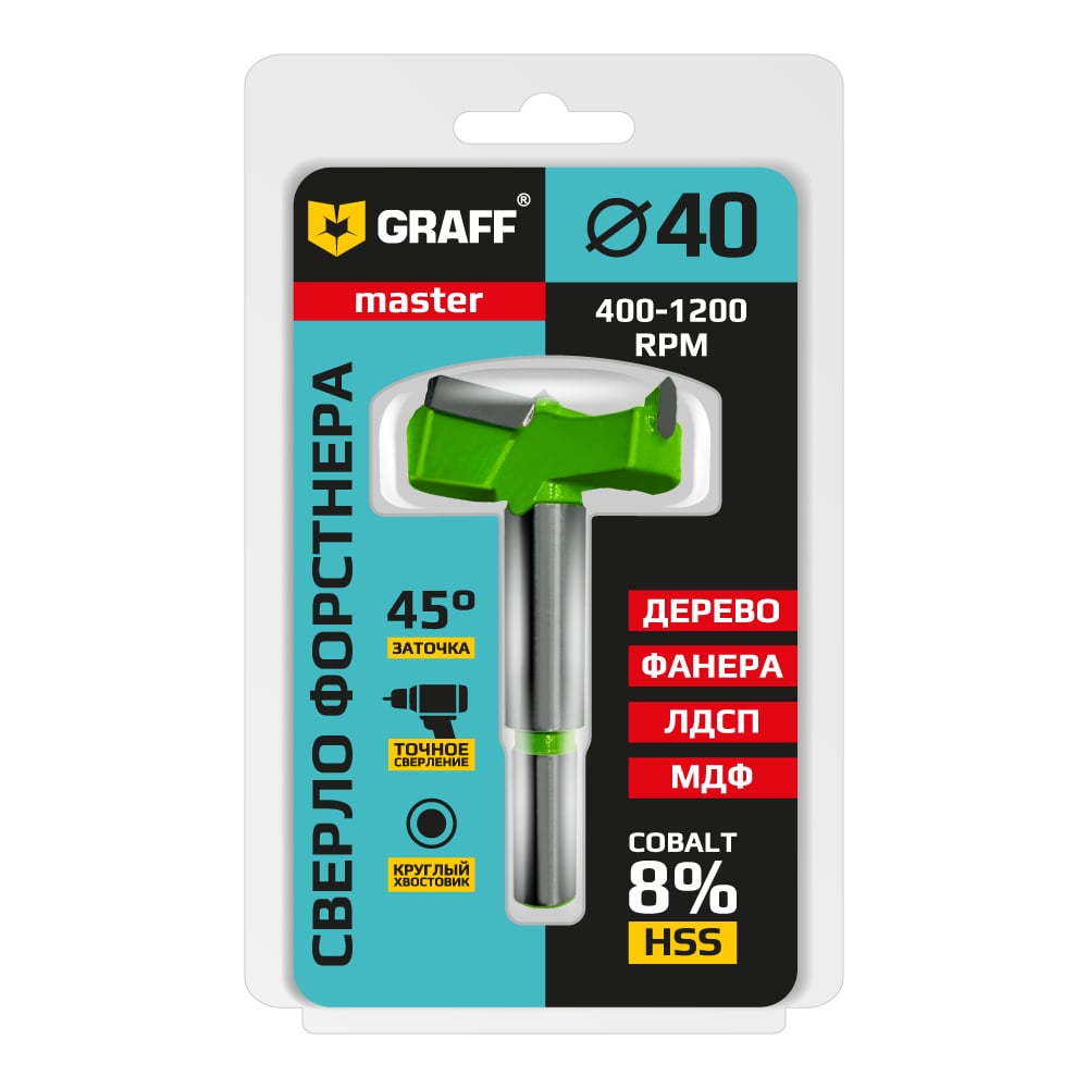 Сверло Форстнера GRAFF 40 мм 20940
