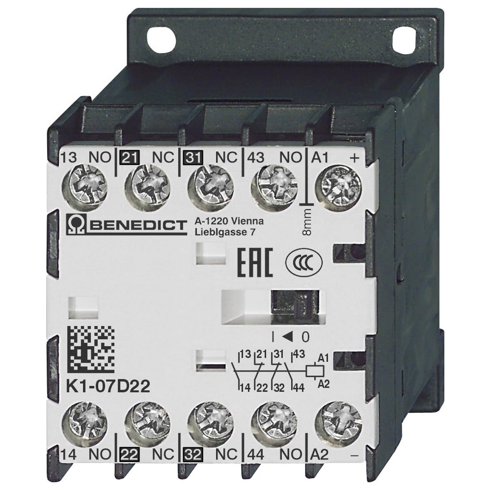 Изображение товара Четырехполюсный миниконтактор-реле Benedict K1-07D22 110VS PN39976