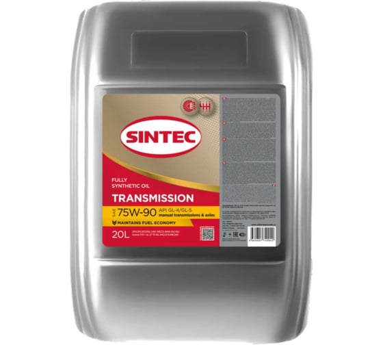 Изображение товара Масло трансмиссионное синтетическое Sintec Transmission SAE 75W-90, API GL-4/GL-5, 20 л 105757