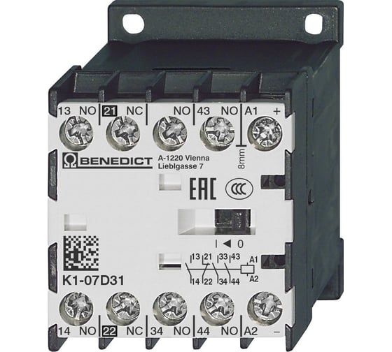 Изображение товара Четырехполюсный миниконтактор-реле Benedict K1-07D31= 24 PN40003