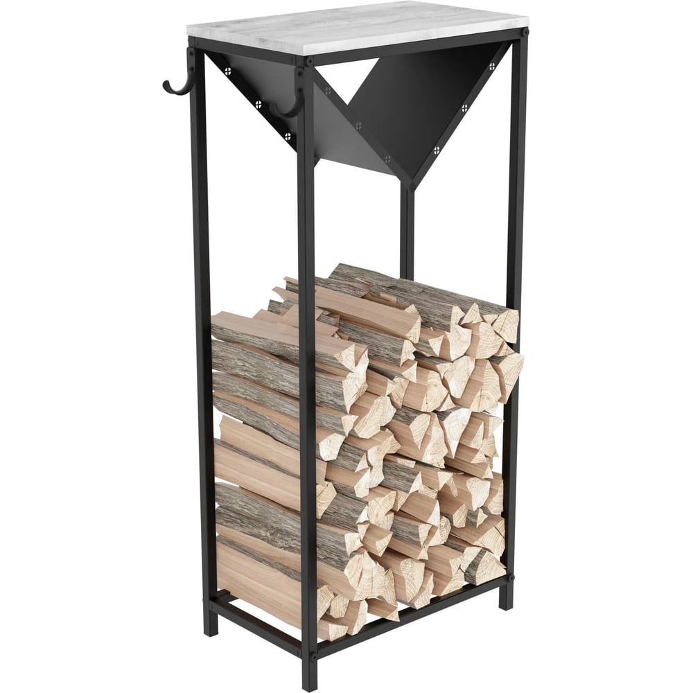 Дровница с полкой MAKE MEBEL ДП 500х300х1100 Белый бетон пайн 9005