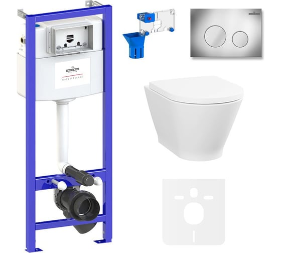 Изображение товара Инсталляция с подвесным унитазом комплект 7 в 1 Lavinia Boho Elegant Rimless 87561093