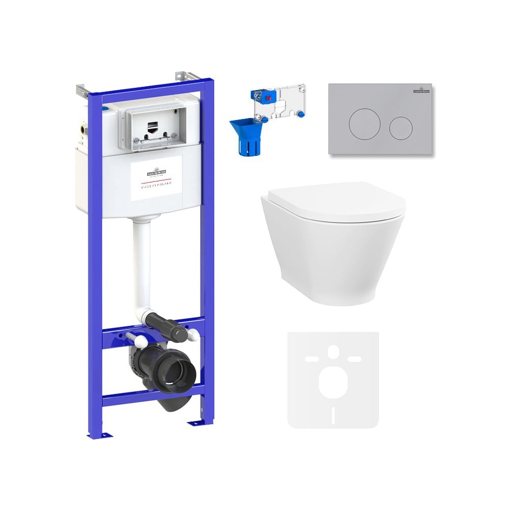 Изображение товара Инсталляция с подвесным унитазом Lavinia Boho Elegant Rimless 7 в 1