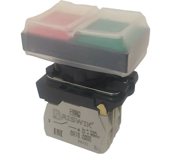 Изображение товара Выключатель Briswik КМЕ 8211м зел-красн IP65Н УХЛ2 10А 1но 1нз aB-FB-3Ai-0621