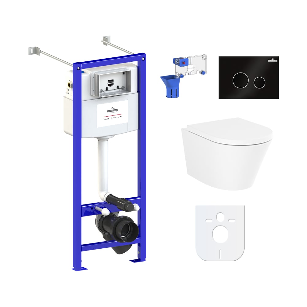 Изображение товара Комплект: инсталляция с унитазом Lavinia Boho Biore Rimless 7 в 1