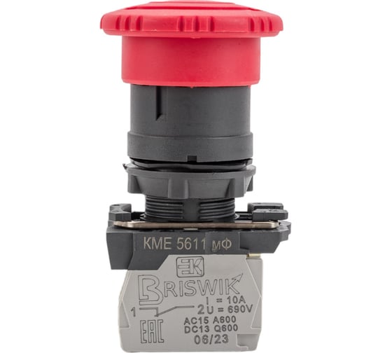 Изображение товара Выключатель Briswik КМЕ 5611м-Ф красный IP65 УХЛ2 10А 1но 1нз aB-PG-5Ai-0221