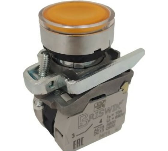 Изображение товара Выключатель Briswik КМЕ 4611м-ЛС 220В желтый IP65 УХЛ2 10А 1но 1нз aD-EB-5Ai-7421