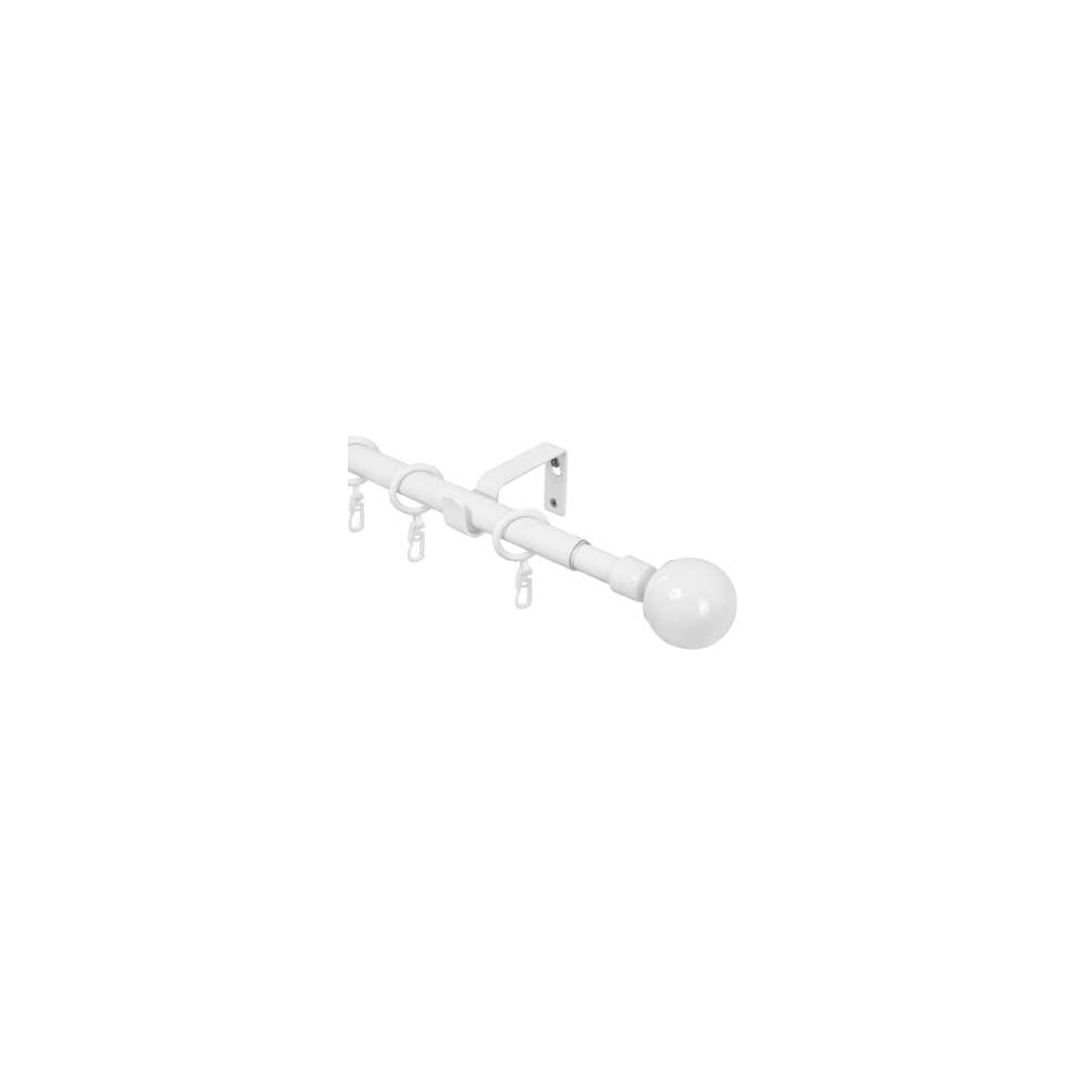 Изображение товара Карниз металлический раздвижной LM DECOR Сфера, Ø16/19 мм, 1,6-3,0 м, 1-рядный, белый глянец 646161916301WH Изображение товара Карниз металлический раздвижной LM DECOR Сфера, Ø16/19 мм, 1,6-3,0 м, 1-рядный, белый глянец 646161916301WH