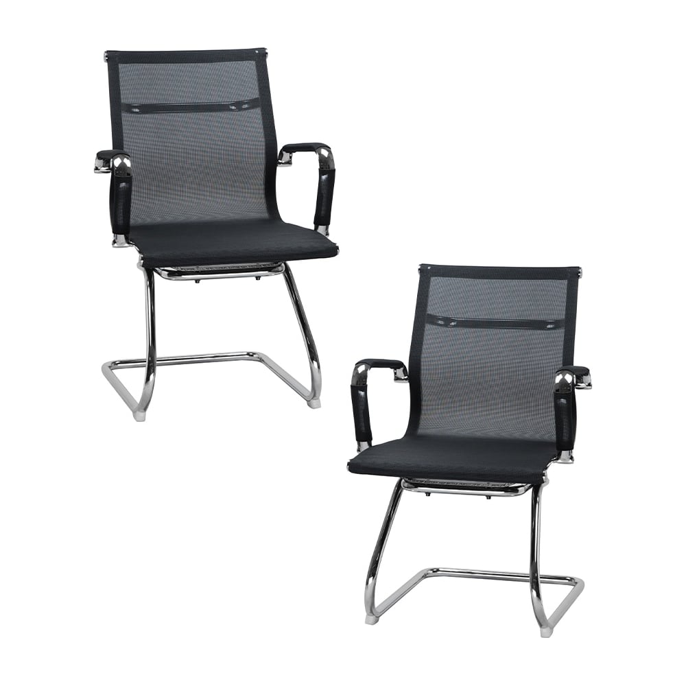 Набор 2 шт офисное кресло для посетителей DOBRIN CODY MESH (чёрный) LMR-102N-N_CH-M_MSH-black