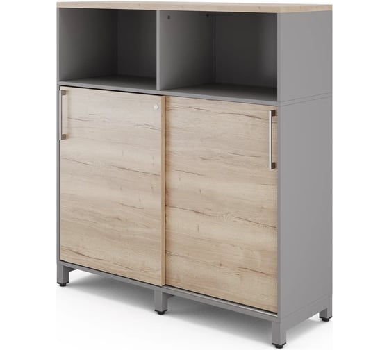 Изображение товара Шкаф открытый Kobor HK/2/1-120/40/M, aluminum/natural 220943